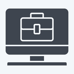 Icon Remote Worker. related to Remote Working symbol. glyph style. simple design illustration