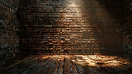 Empty scene background. Old brick wall.