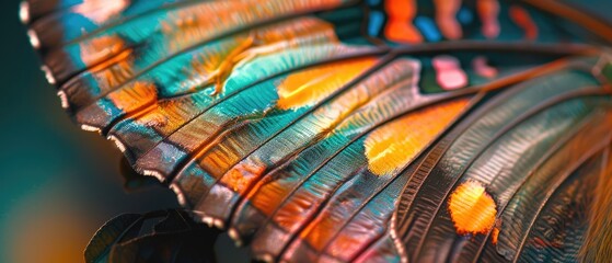 Macro shot of a butterfly wing