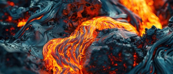 Molten lava flowing