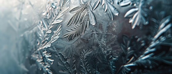 The delicate tracery of frost on a metal surface