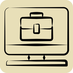 Icon Remote Worker. related to Remote Working symbol. hand drawn style. simple design illustration