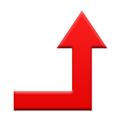 red arrow isolated on white