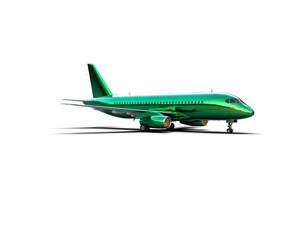 Airplane isolated on background. 3d rendering - illustration