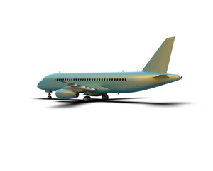 Airplane isolated on background. 3d rendering - illustration