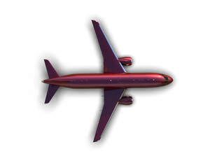 Airplane isolated on background. 3d rendering - illustration