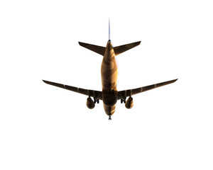 Airplane isolated on background. 3d rendering - illustration