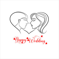 Shubh vivah and happy Wedding Decorative CalligraphyLettering design for Wedding Anniversary greetings Vector Illustration