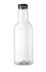 Empty plastic bottle with black lid