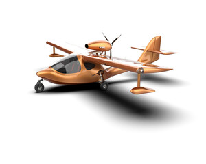 Airplane isolated on background. 3d rendering - illustration