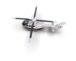 Helicopter isolated on background. 3d rendering - illustration