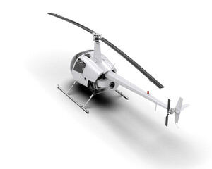 Helicopter isolated on background. 3d rendering - illustration