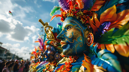 Mardi Gras parade float adorned with vibrant decorations.  generative ai  - obrazy, fototapety, plakaty