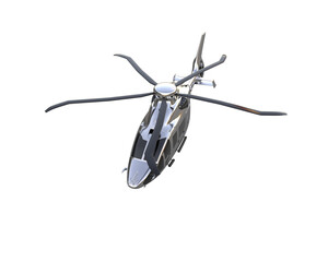 Helicopter isolated on background. 3d rendering - illustration