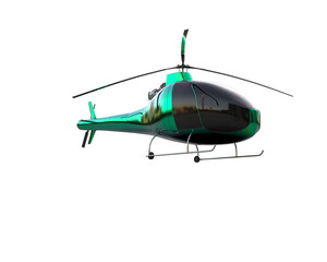 Helicopter isolated on background. 3d rendering - illustration