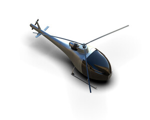 Helicopter isolated on background. 3d rendering - illustration - obrazy, fototapety, plakaty