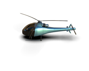 Helicopter isolated on background. 3d rendering - illustration