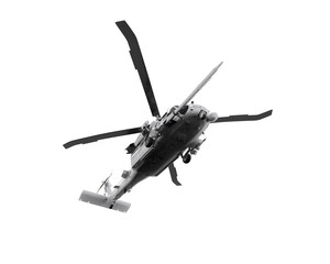 Helicopter isolated on background. 3d rendering - illustration