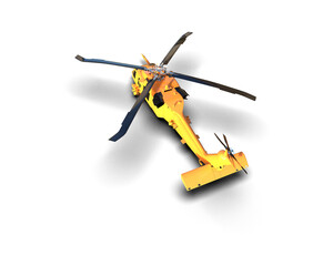 Helicopter isolated on background. 3d rendering - illustration