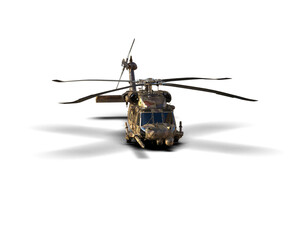 Helicopter isolated on background. 3d rendering - illustration