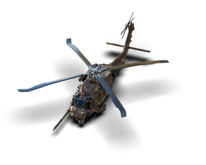 Helicopter isolated on background. 3d rendering - illustration - obrazy, fototapety, plakaty