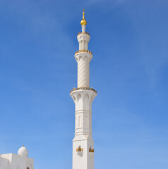Fototapeta na wymiar Abu Dhabi, United Arab Emirates: January 25, 2024 - Closeup view of the Dome of the Sheikh Zayed Grand Mosque, Abu Dhabi