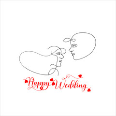 Shubh vivah and happy Wedding Decorative CalligraphyLettering design for Wedding Anniversary greetings Vector Illustration