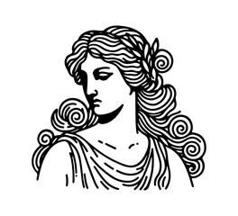 Greek Goddess Aphrodite hand drawn vintage vector
