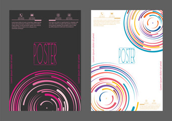 The pattern of a colored circle. A template for a cover, poster, book, magazine or poster. The idea of creative design