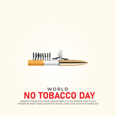 World No-Tobacco Day. World No-Tobacco Day creative ads design May 31. vector, 3D illustration