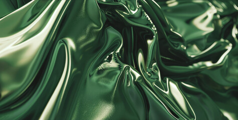   A detailed image of a gleaming emerald fabric with an intricate design
