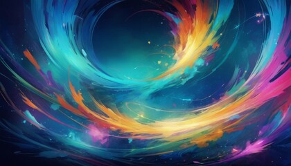 An abstract depiction of a cosmic swirl, this image portrays a whirlwind of colors in a celestial dance, suggesting infinite motion.. AI Generation