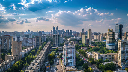 panoramic view of the city, aerial view of the city, buildings scene, biuldings in the city, top view of buildings in the city - obrazy, fototapety, plakaty