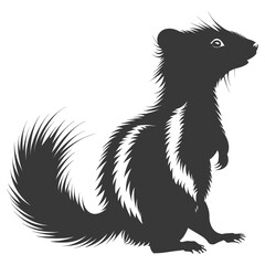 Obraz premium Silhouette skunk animal black color only