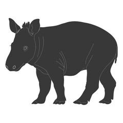 Silhouette tapir animal black color only