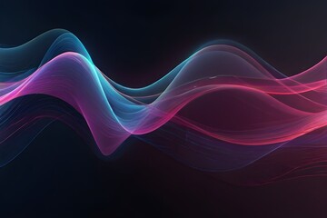 Vector abstract light lines wavy flowing dynamic in blue pink colors isolated on white background...