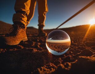 Desert Landscape Reflection in Crystal Ball