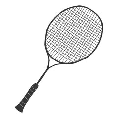 silhouette tennis outdoor racket black color only