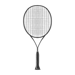 silhouette tennis outdoor racket black color only