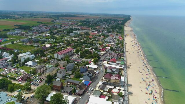 Beautiful Landscape Baltic Sea Beach Sarbinowo Morze Baltyckie Aerial Poland