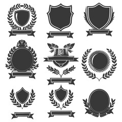 Silhouette Vintage retro vector badges and labels black color only