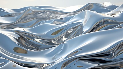 Abstract Shiny Silver Metal Wavy Texture Background