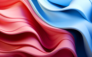 Abstract pastel colors 3D rendering blue and pink curve background