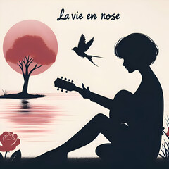 Silhouette of Serenity: Echoes of La Vie en Rose