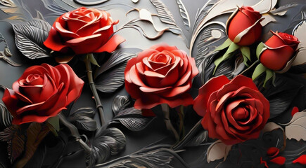abstract background of red roses
