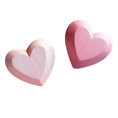 Two pink hearts together