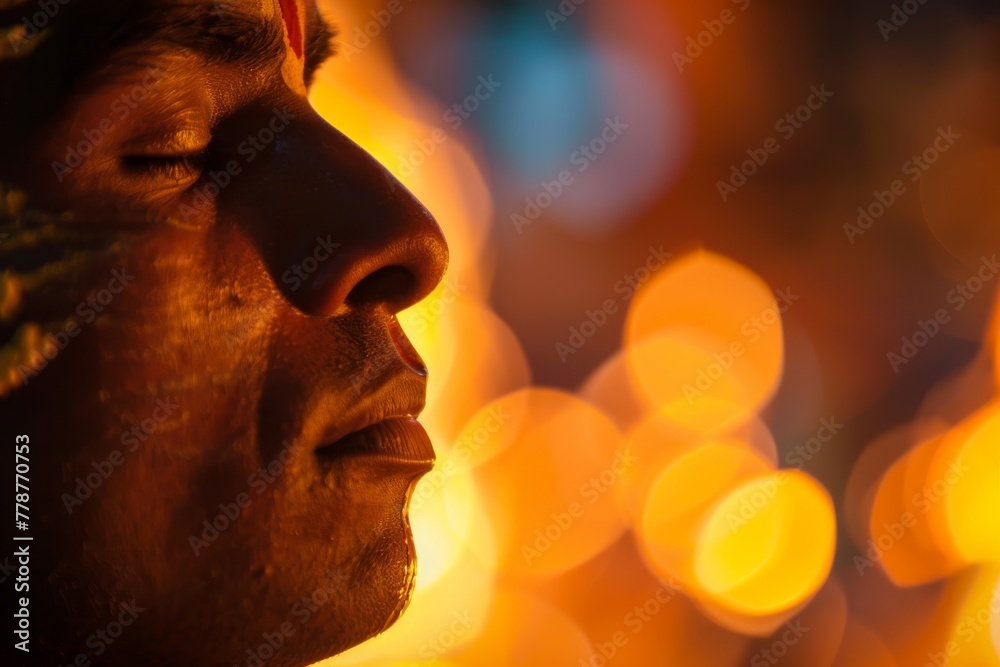 Poster An artistic bokeh background with a beautiful blur of warm lights creating a cozy and inviting atmosphere