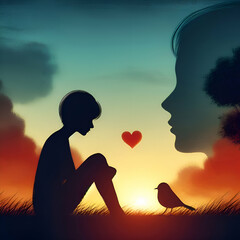 Silhouette of Serenity: Echoes of La Vie en Rose