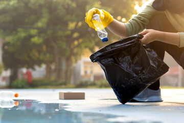 Eco-friendly waste collection and cleaning concept. Cleaning Neighborhood and environment