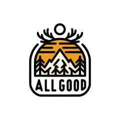 all good nature quote outdoor sticker t shirt label vector illustration template design